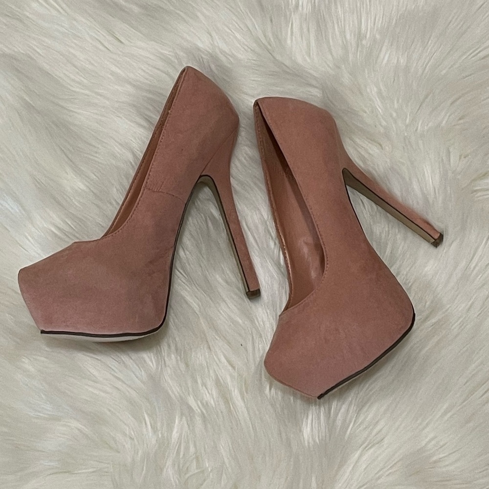 Breckelles Marisa-21S Suede Almond Toe Hidden Platform Stiletto Pump Size 8.5